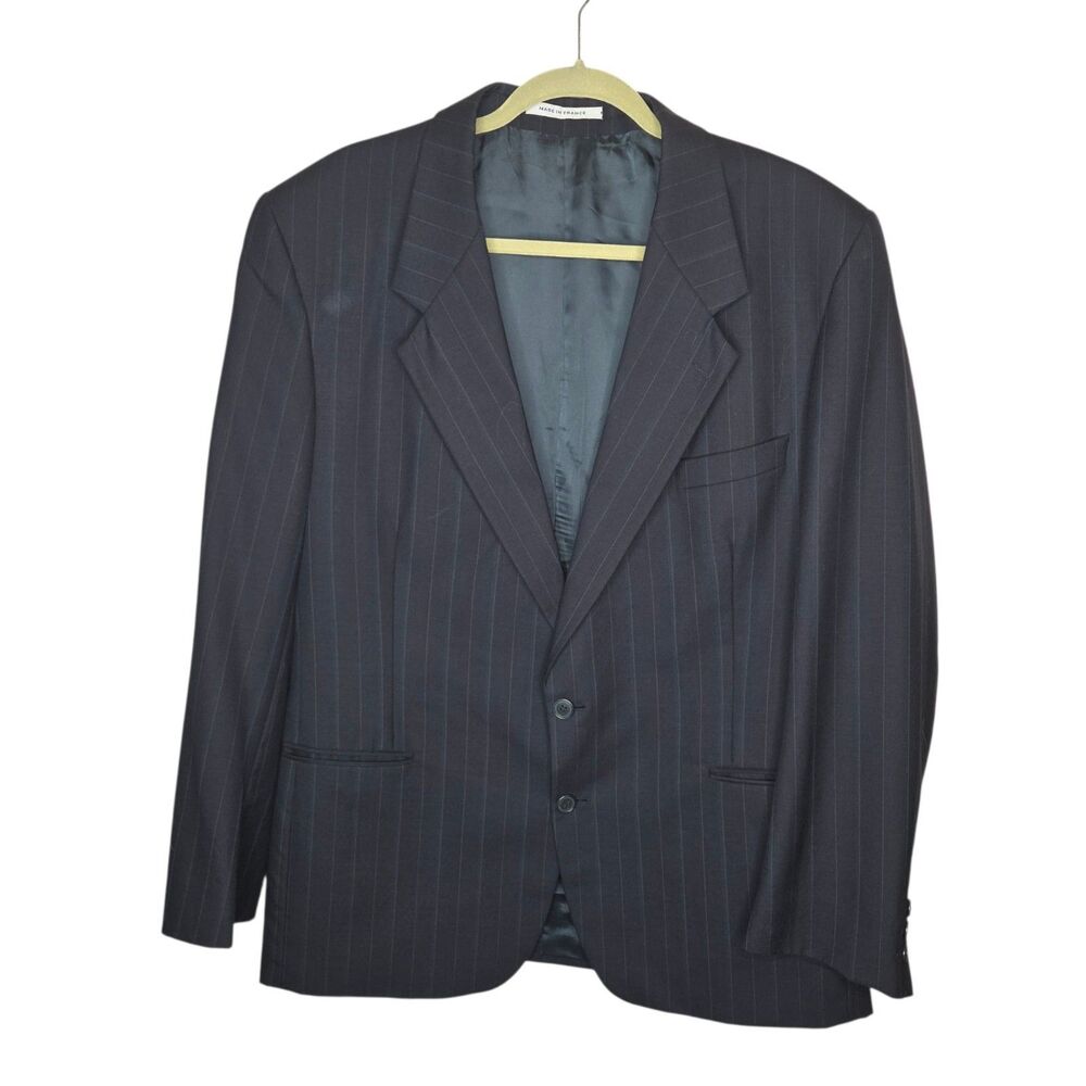 Vintage Yves Saint Laurent Menswear 100% Pure Wool Pinstripe Blazer Suit Jacket